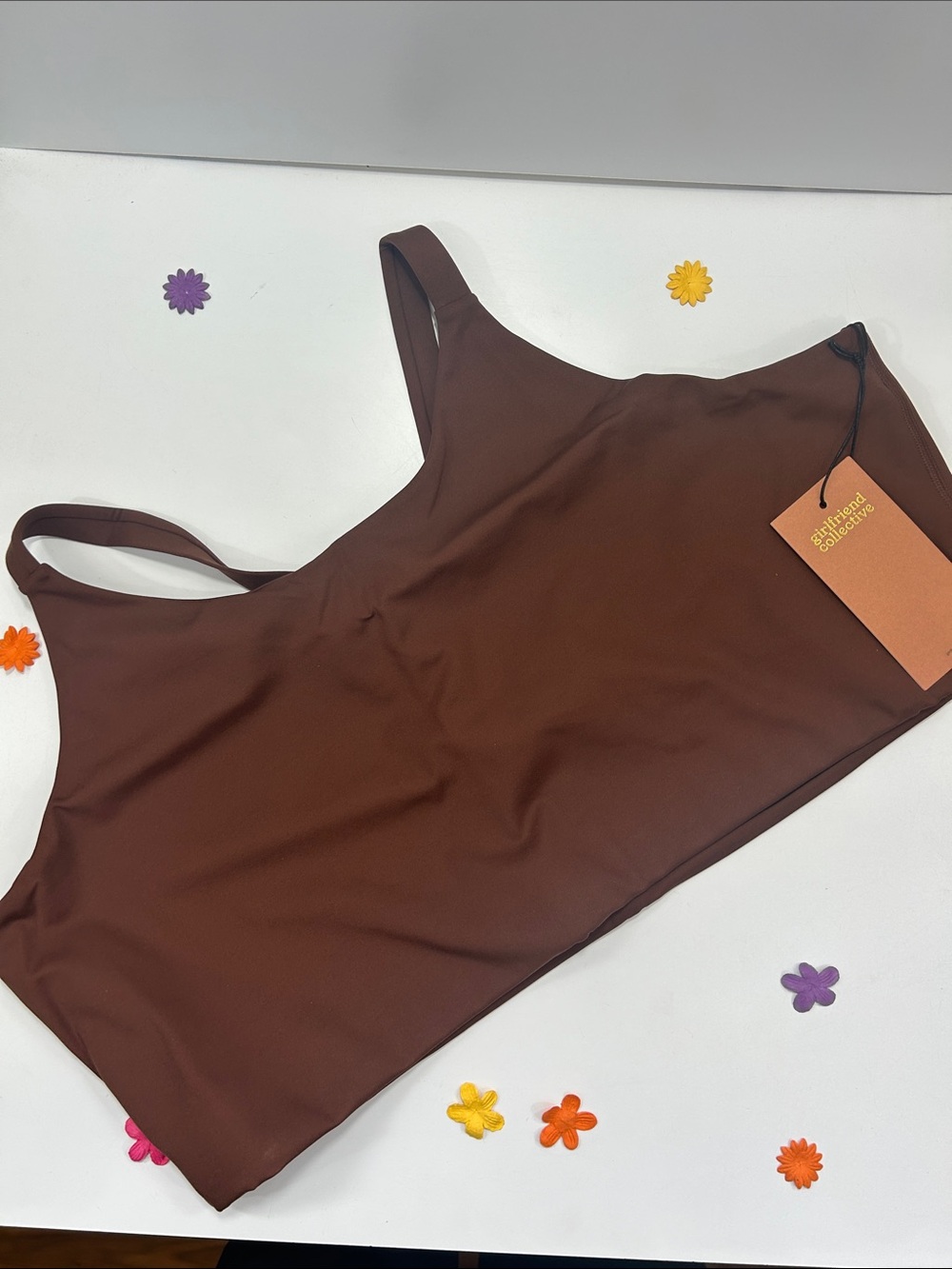 Girlfriend Collective Brown Tommy Cropped Bra 6XL NWT